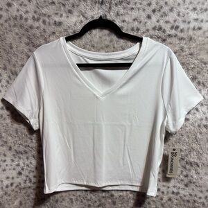 WOMENS RIBBED V-NECK TOP